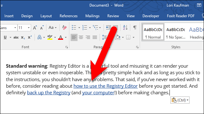 How to remove paragraph formatting in word